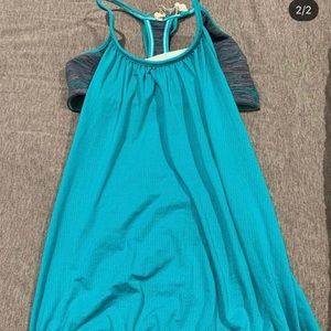lululemon aqua racerback tank with sports bra